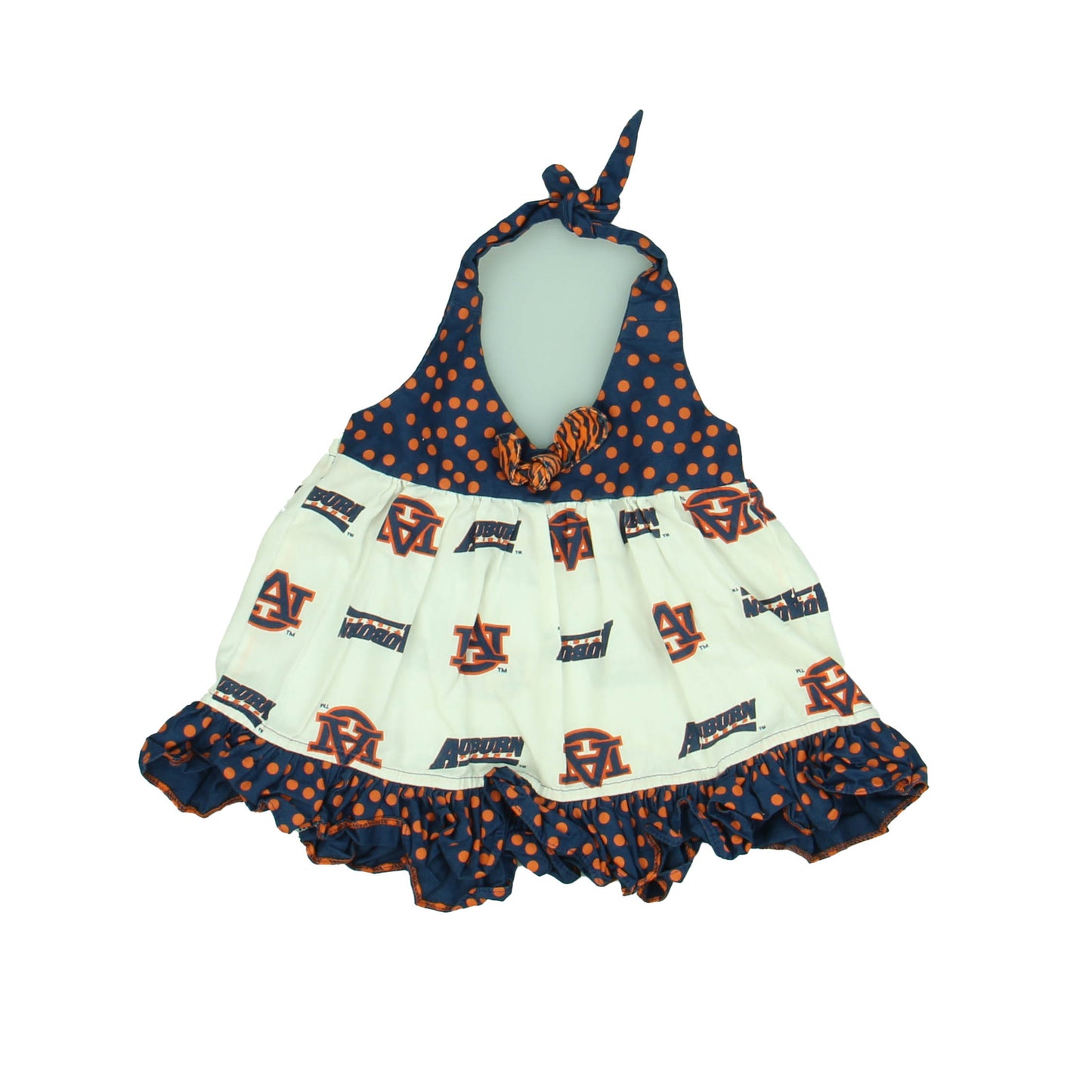 Unknown Brand Girls White | Blue | Orange Dress Size: 6-12 Months White | Blue | Orange