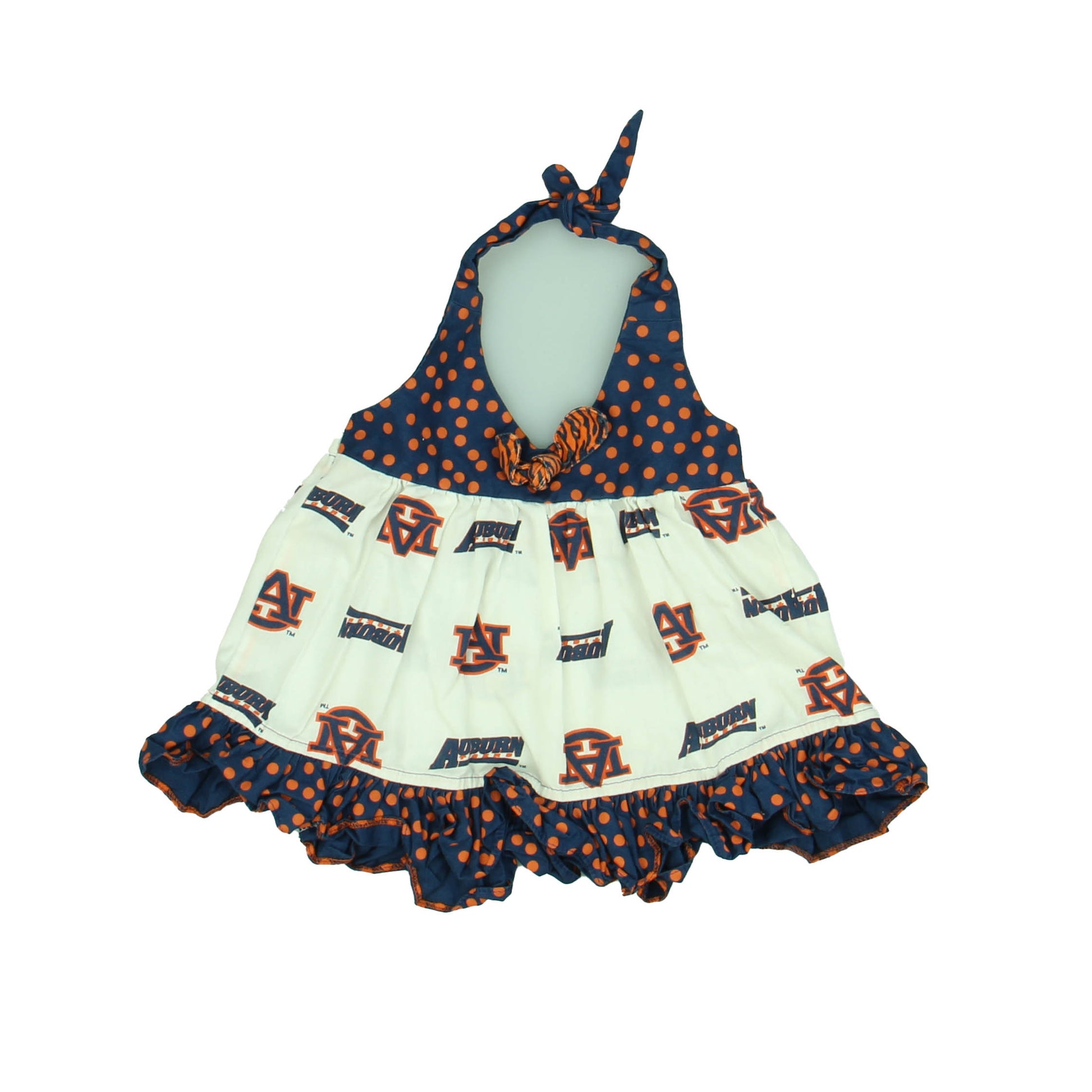 Unknown Brand Girls White | Blue | Orange Dress Size: 6-12 Months White | Blue | Orange