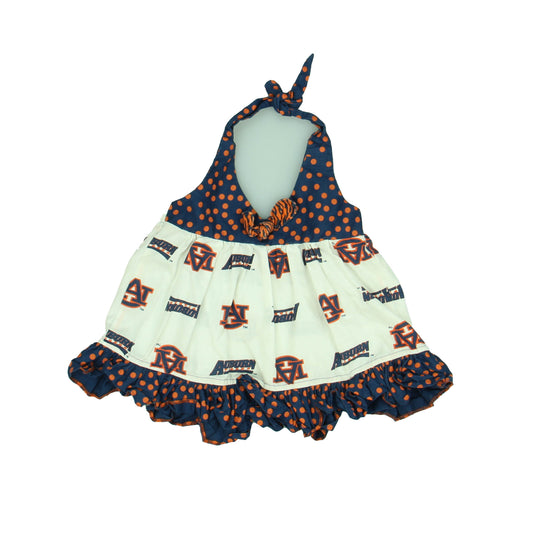 Unknown Brand Girls White | Blue | Orange Dress Size: 6-12 Months White | Blue | Orange