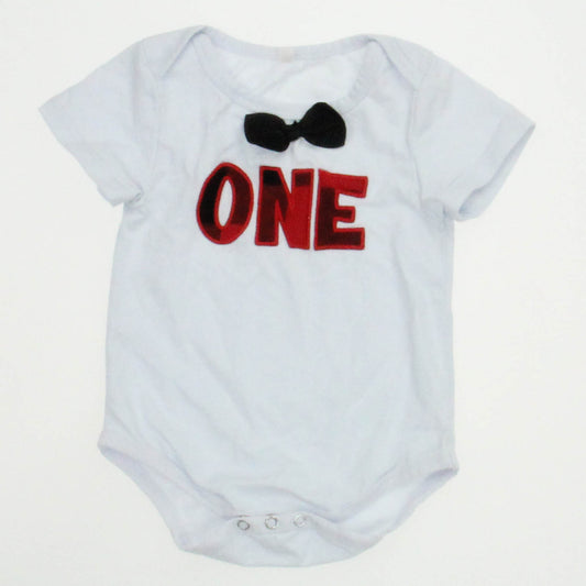 Unknown Brand Boys White Onesie Size: 6-12 Months White
