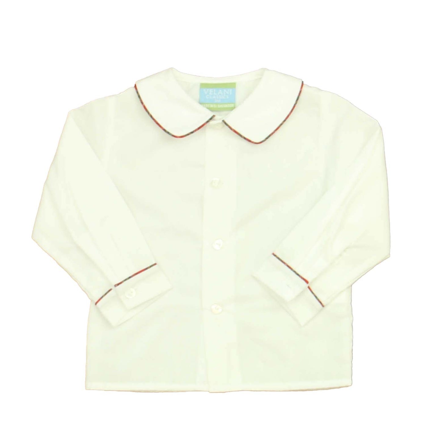 Velani Classics Girls White | Red Blouse Size: 3 Months White | Red