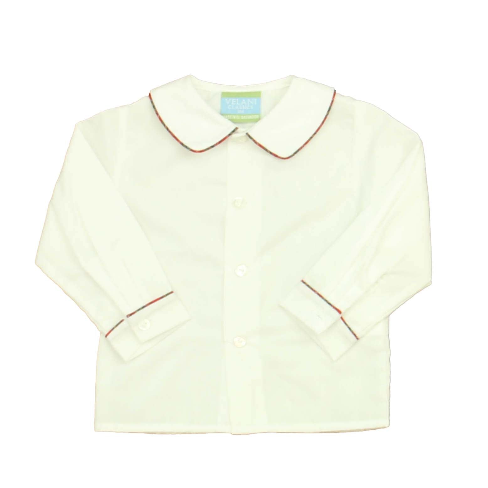 Velani Classics Girls White | Red Blouse Size: 3 Months White | Red