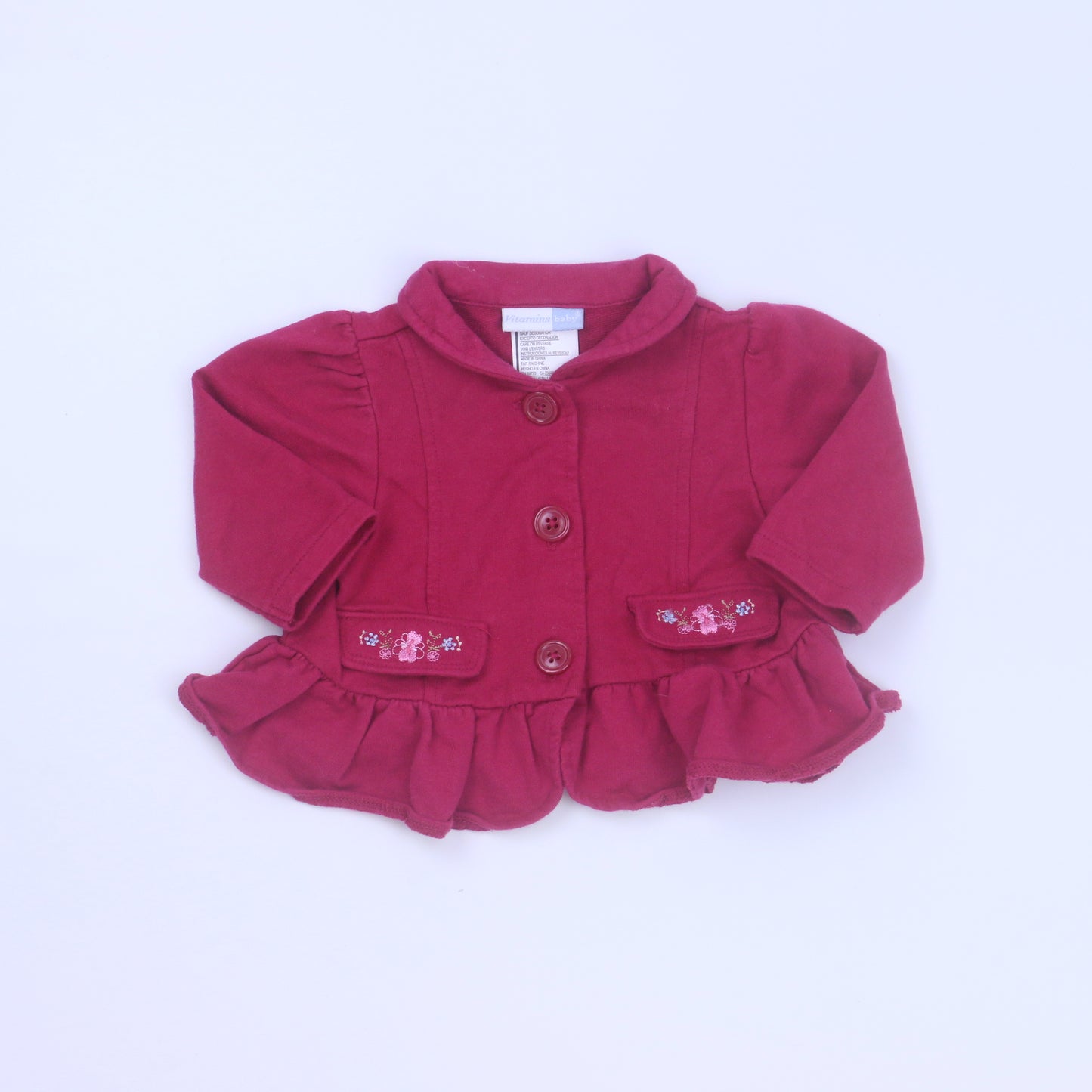 Vitamins Baby Girls Pink Cardigan Size: 6 Months Pink