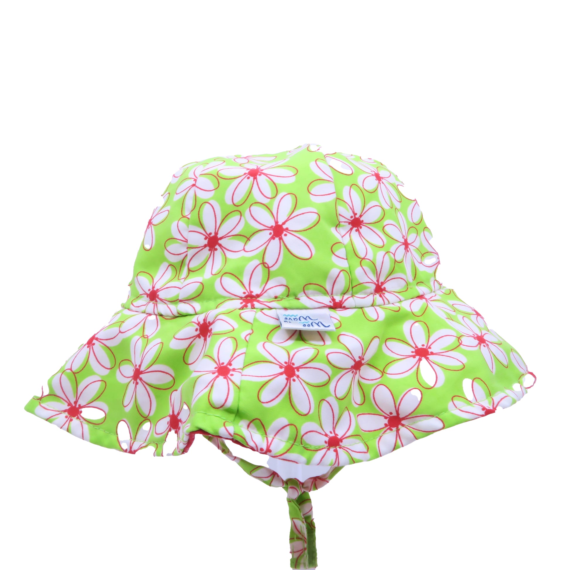 Wee Waves Girls Green Floral Sun Hat Size: *12-24 Months Green Floral