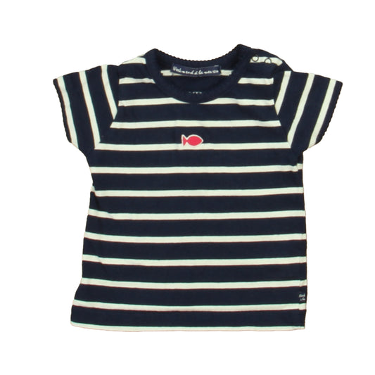 Weekend a la Mer Girls Navy | White | Pink Fish T-Shirt Size: 12 Months Navy | White | Pink Fish