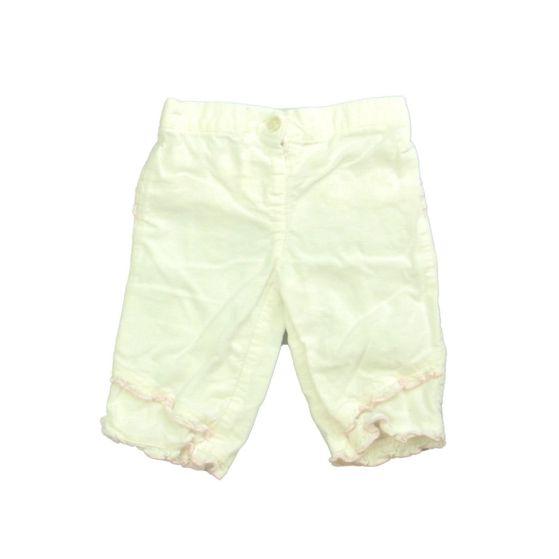 Wendy Bellissimo Girls White | Pink Pants Size: 3-6 Months White | Pink