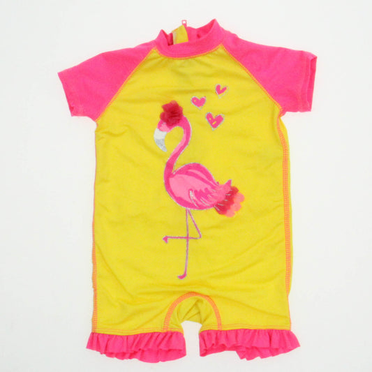 Wippette Kids Girls Yellow | Pink 1-piece Swimsuit Size: 6-9 Months Yellow | Pink