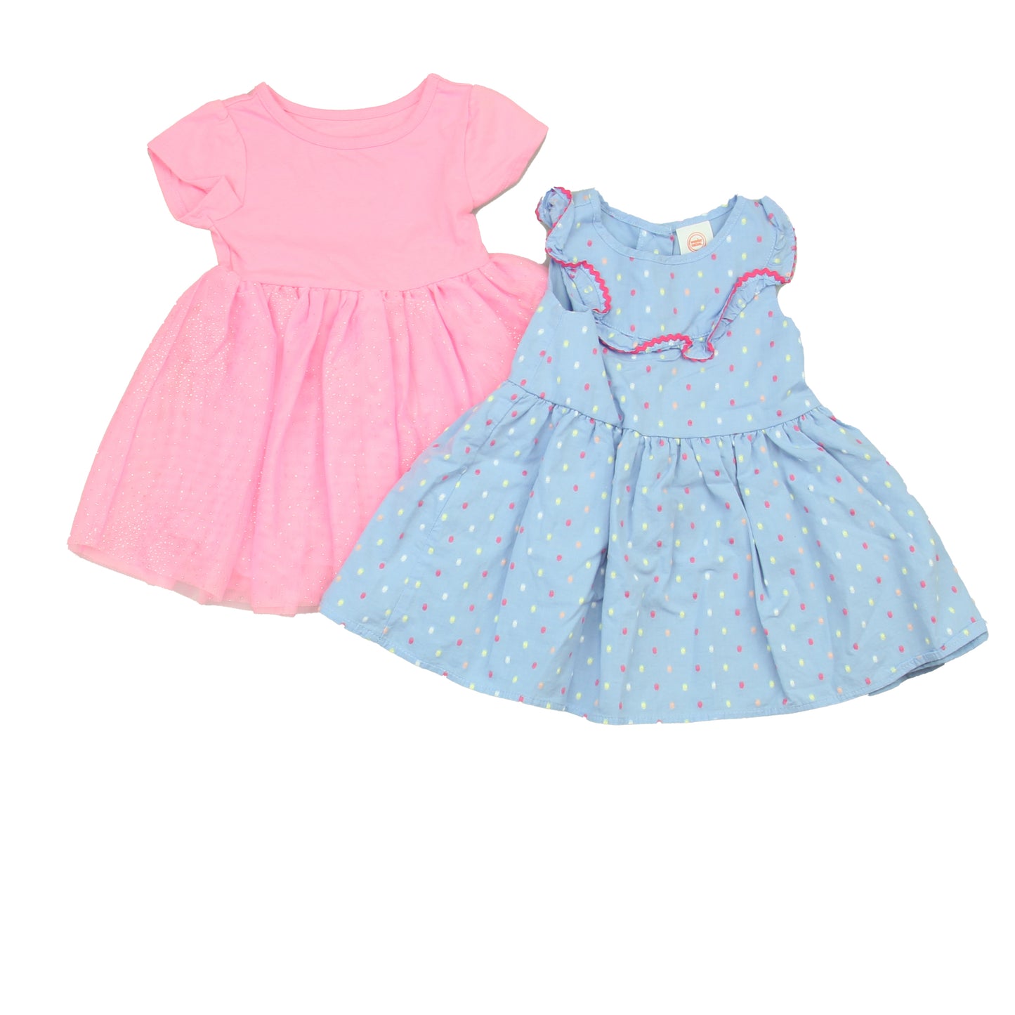 Wonder Nation Girls Blue | Pink Dress Size: 12 Months Blue | Pink