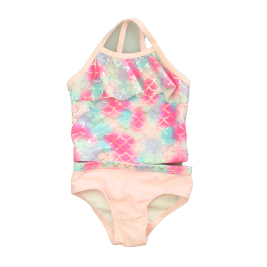 Wonder Nation Girls Pink| Aqua | Purple 2-piece Swimsuit Size: 12 Months Pink| Aqua | Purple