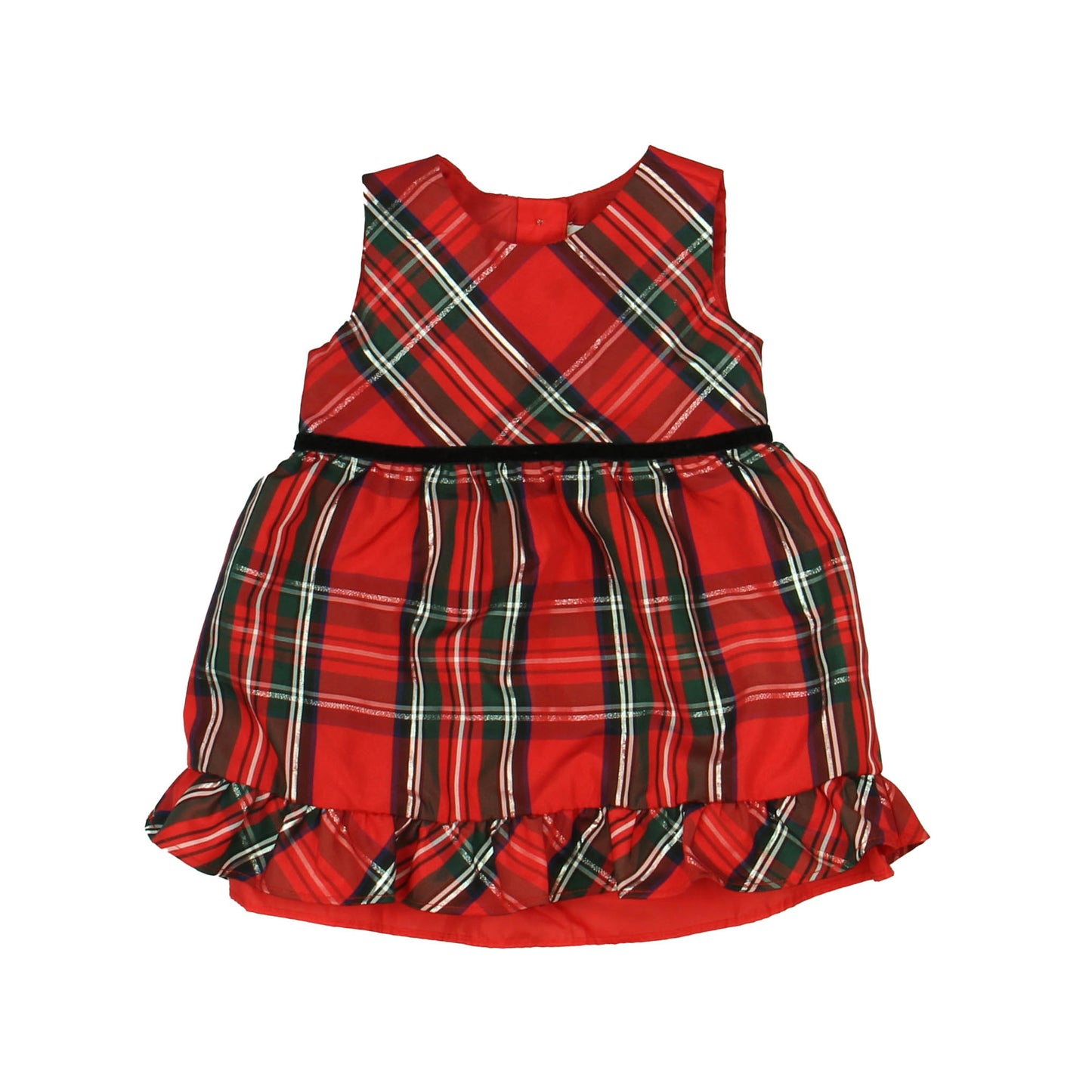 Wonder Nation Girls Red | Green Plaid Special Occasion Dress Size: 12 Months Red | Green Plaid