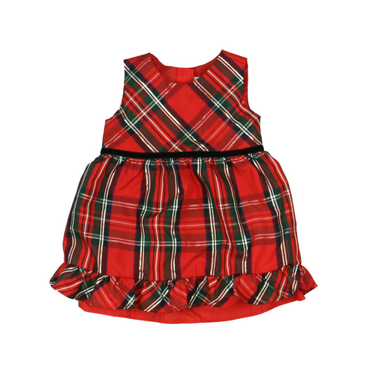 Wonder Nation Girls Red | Green Plaid Special Occasion Dress Size: 12 Months Red | Green Plaid