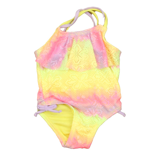 Wonder Nation Girls Yellow | Purple 1-piece Swimsuit Size: 12 Months Yellow | Purple