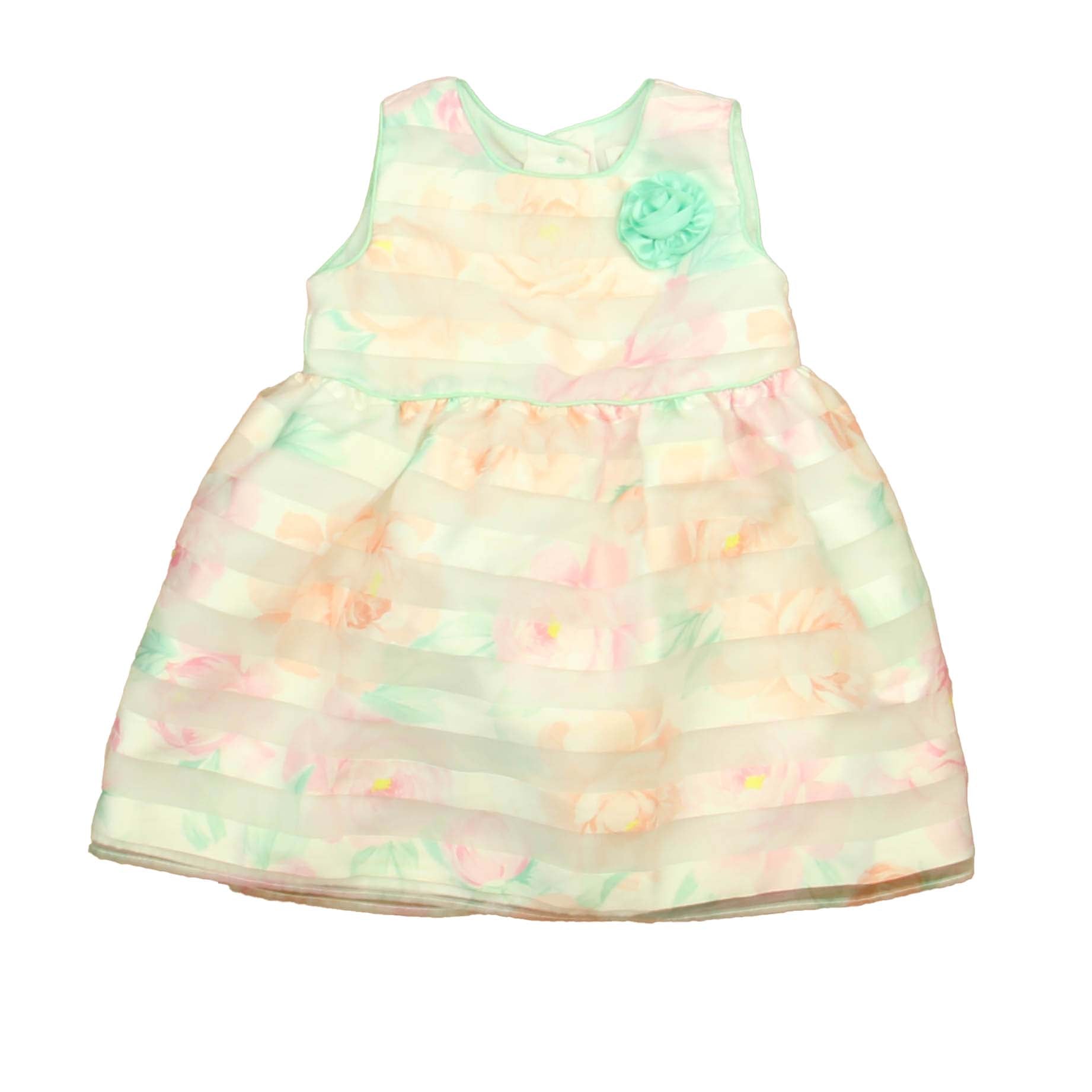 Wonder Nation Girls Pink | Green Dress Size: 18 Months Pink | Green