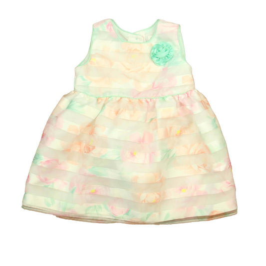 Wonder Nation Girls Pink | Green Dress Size: 18 Months Pink | Green