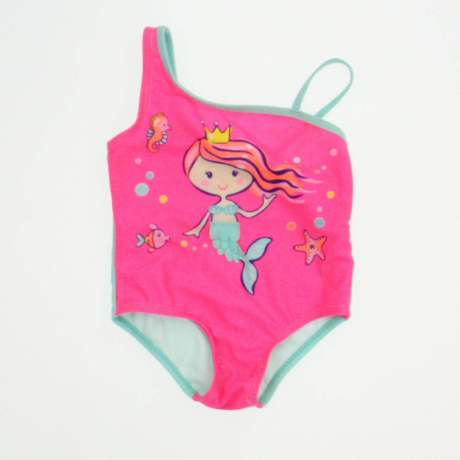 Wonder Nation Girls Pink | Green 1-piece Swimsuit Size: 18 Months Pink | Green