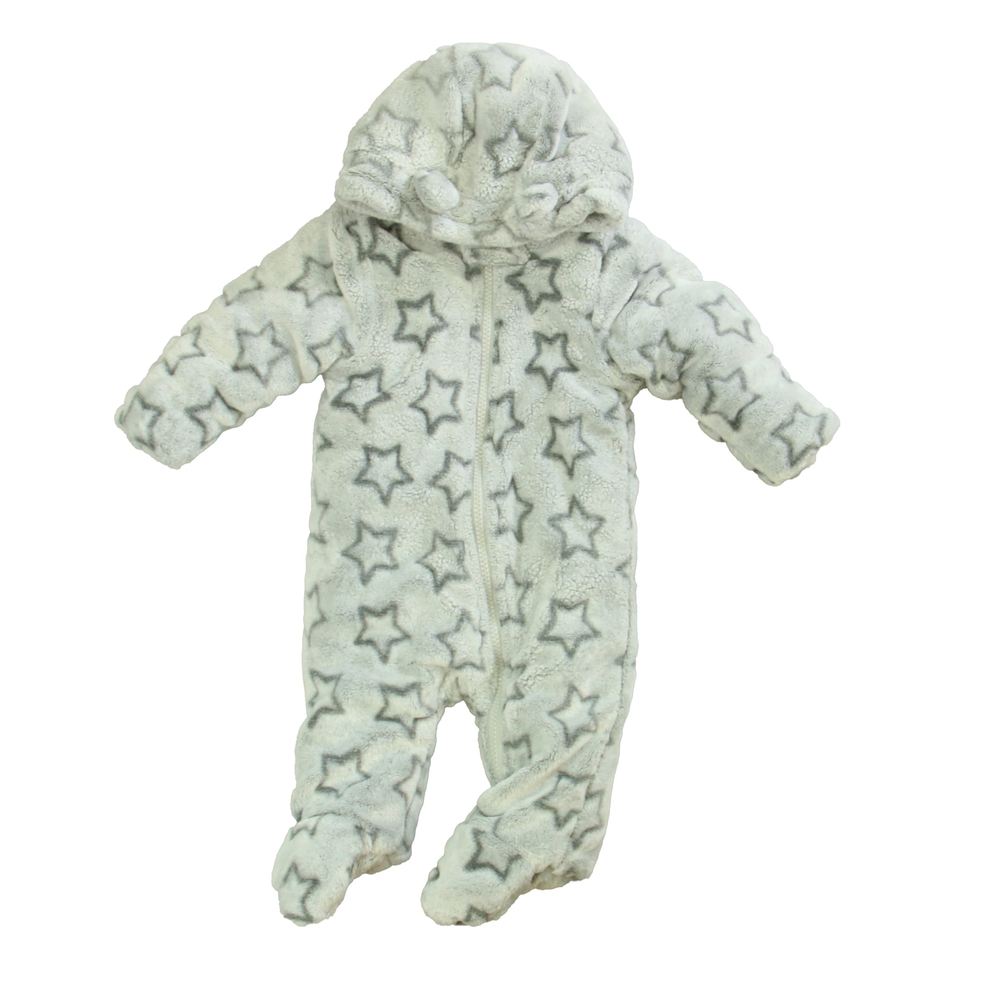 Wonder Nation Unisex Gray Stars Bunting Size: 3-6 Months Gray Stars