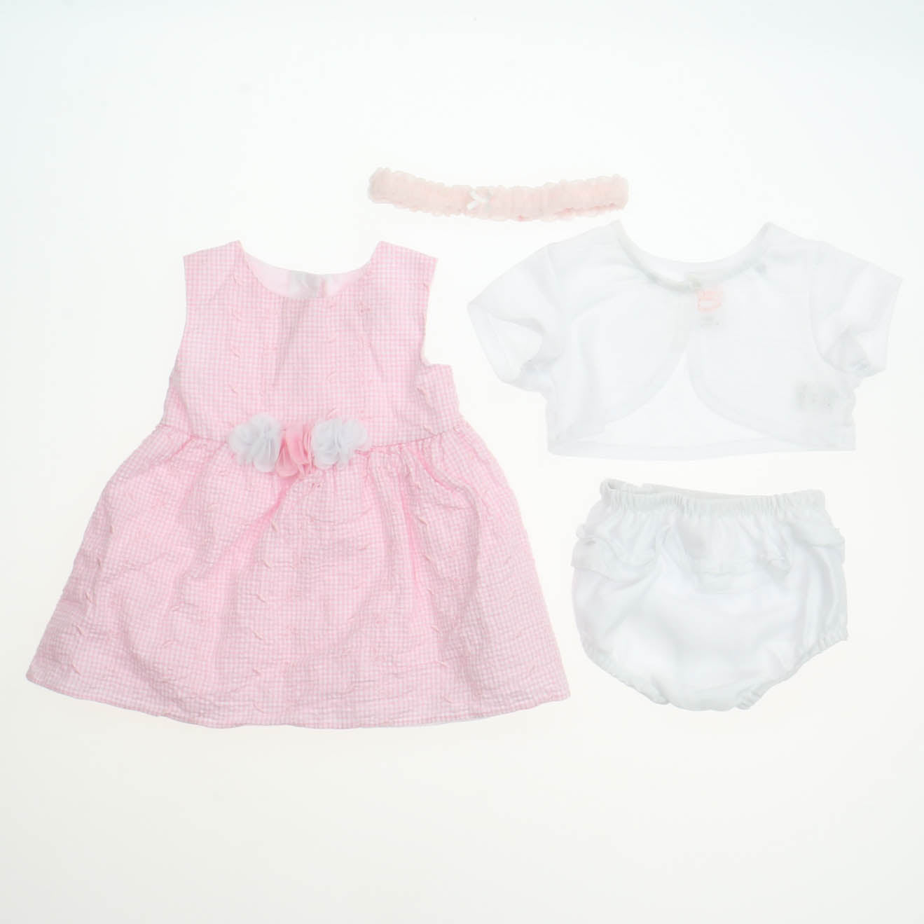 Wonder Nation Girls Pink | White Dress Size: 3-6 Months Pink | White