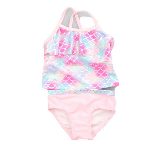 Wonder Nation Girls Pink | Blue 1-piece Swimsuit Size: 6-9 Months Pink | Blue