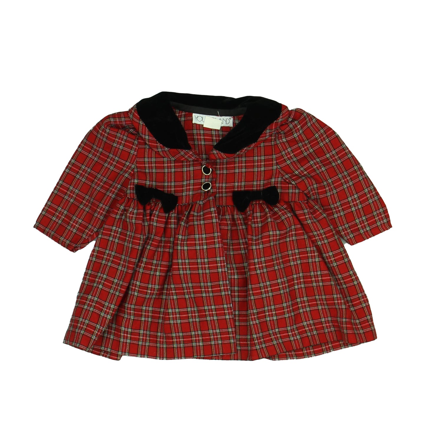 Youngland Girls Red | Black | Plaid Dress Size: 12 Months Red | Black | Plaid