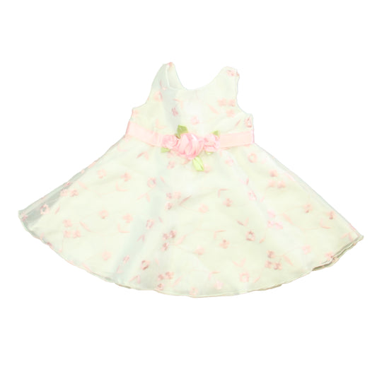 Youngland Girls White | Pink Special Occasion Dress Size: 12 Months White | Pink
