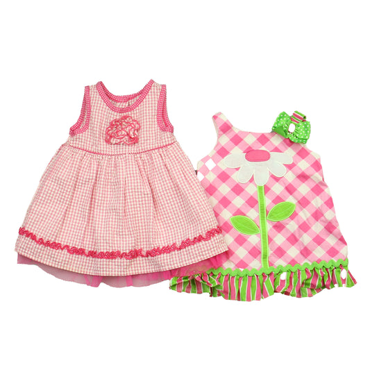 Youngland Girls Pink | White Dress Size: 18 Months Pink | White