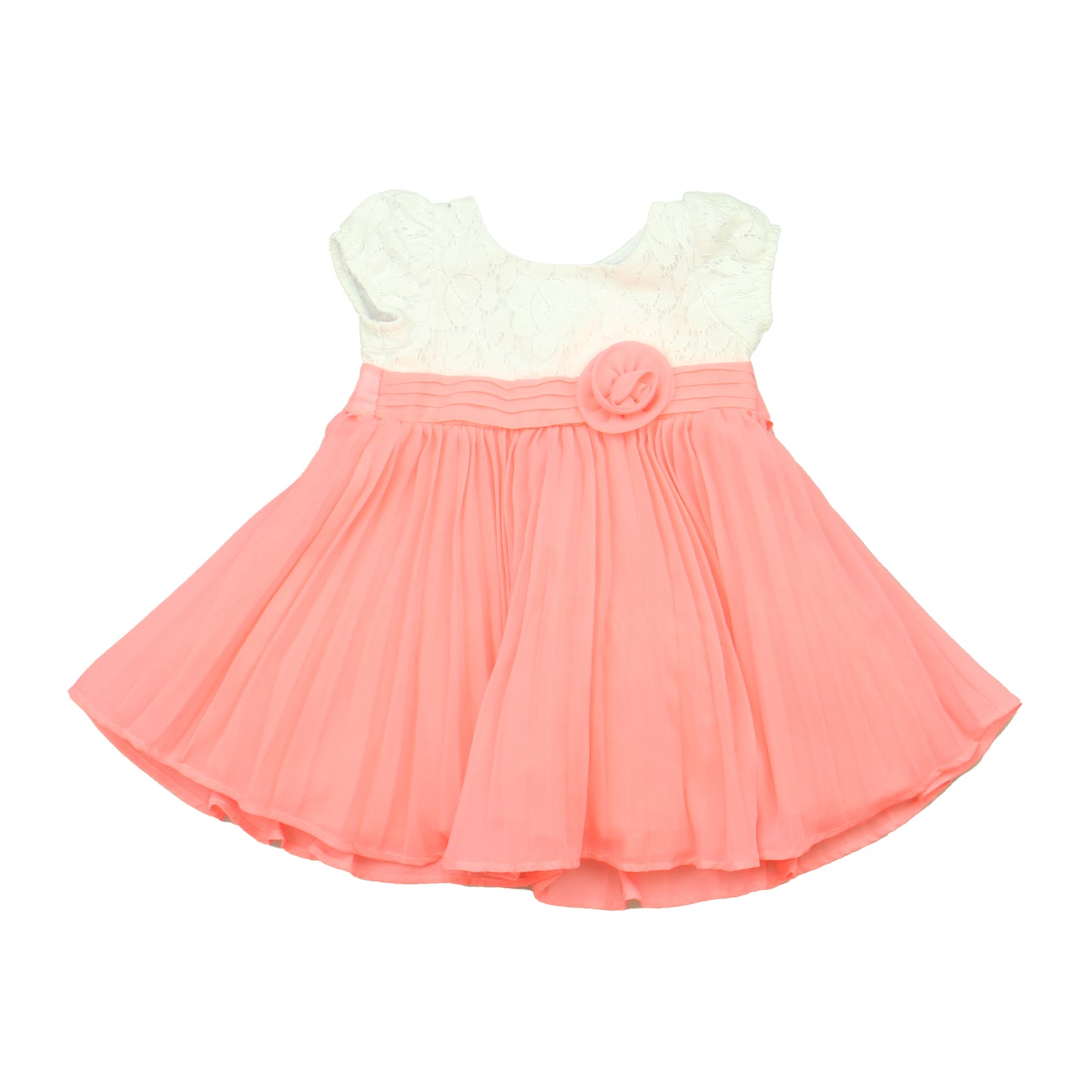 Youngland Girls White | Pink Special Occasion Dress Size: 18 Months White | Pink