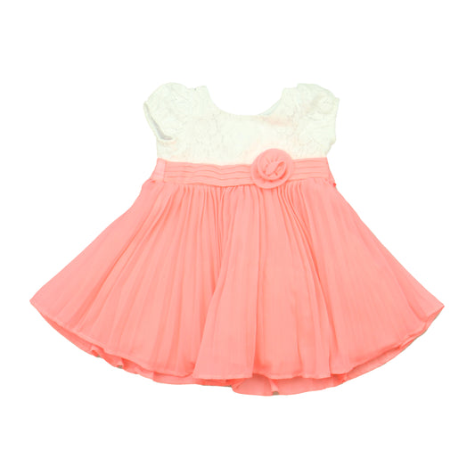 Youngland Girls White | Pink Special Occasion Dress Size: 18 Months White | Pink