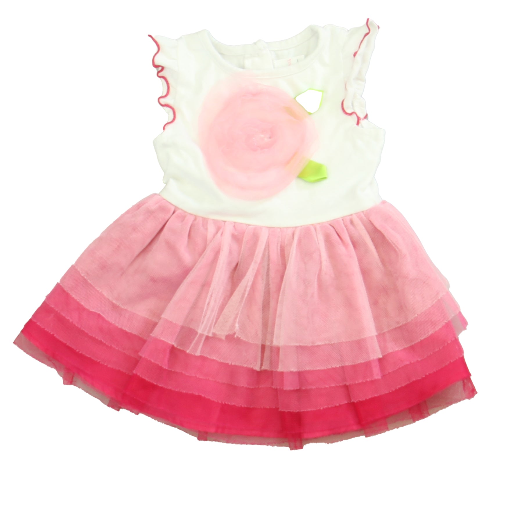 Youngland Girls White | Pink Dress Size: 18 Months White | Pink