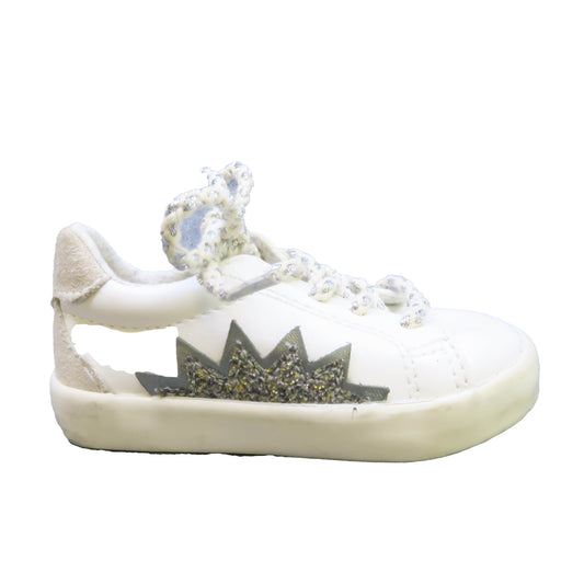 Zara Girls White | Silver Sneakers Size: 4 Infant