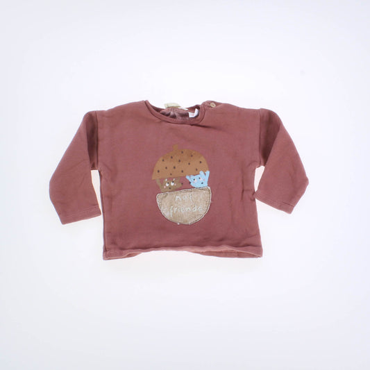 Zara Girls Red Nut Sweatshirt Size: 6-9 Months