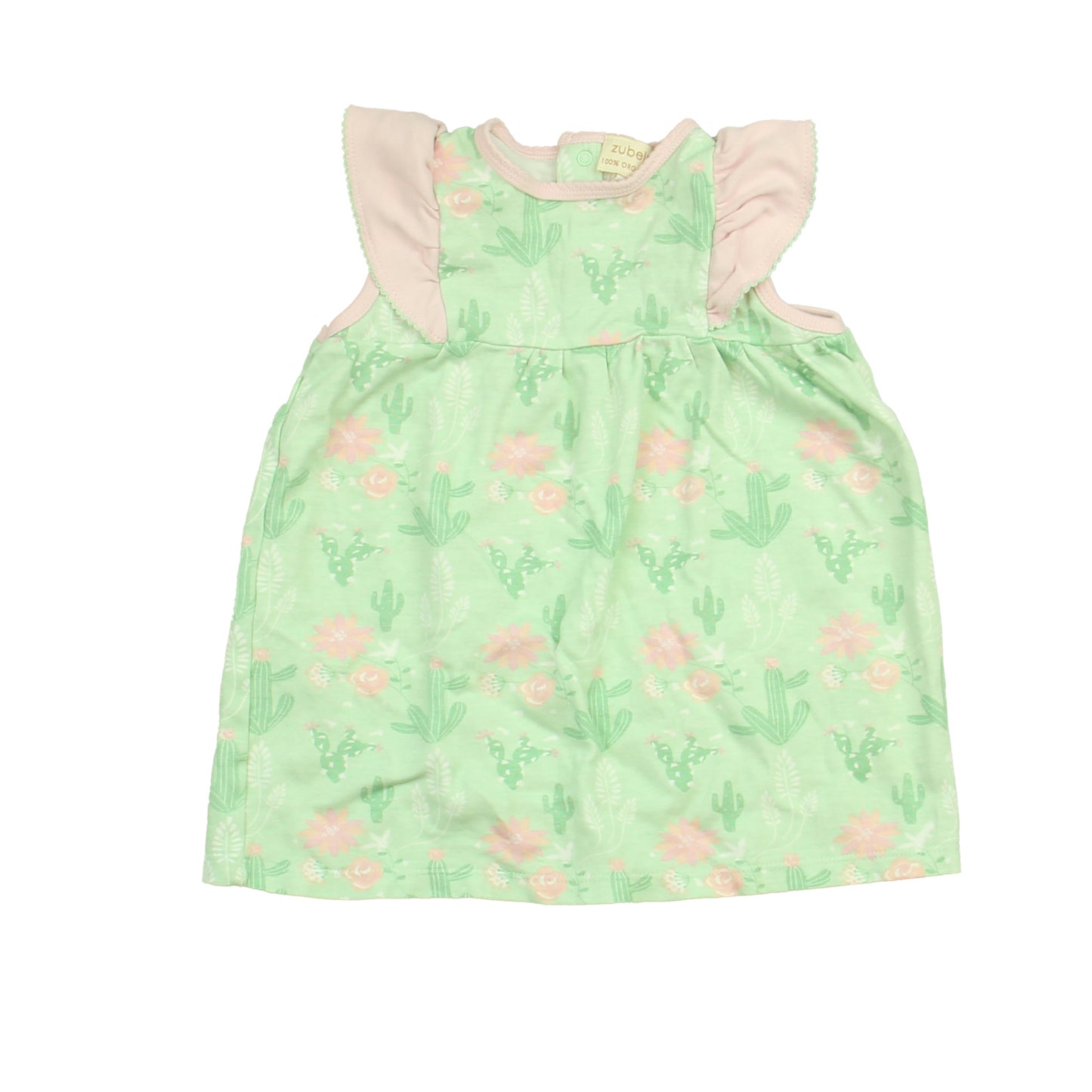 Zubels Girls Green | Pink Dress Size: 18 Months