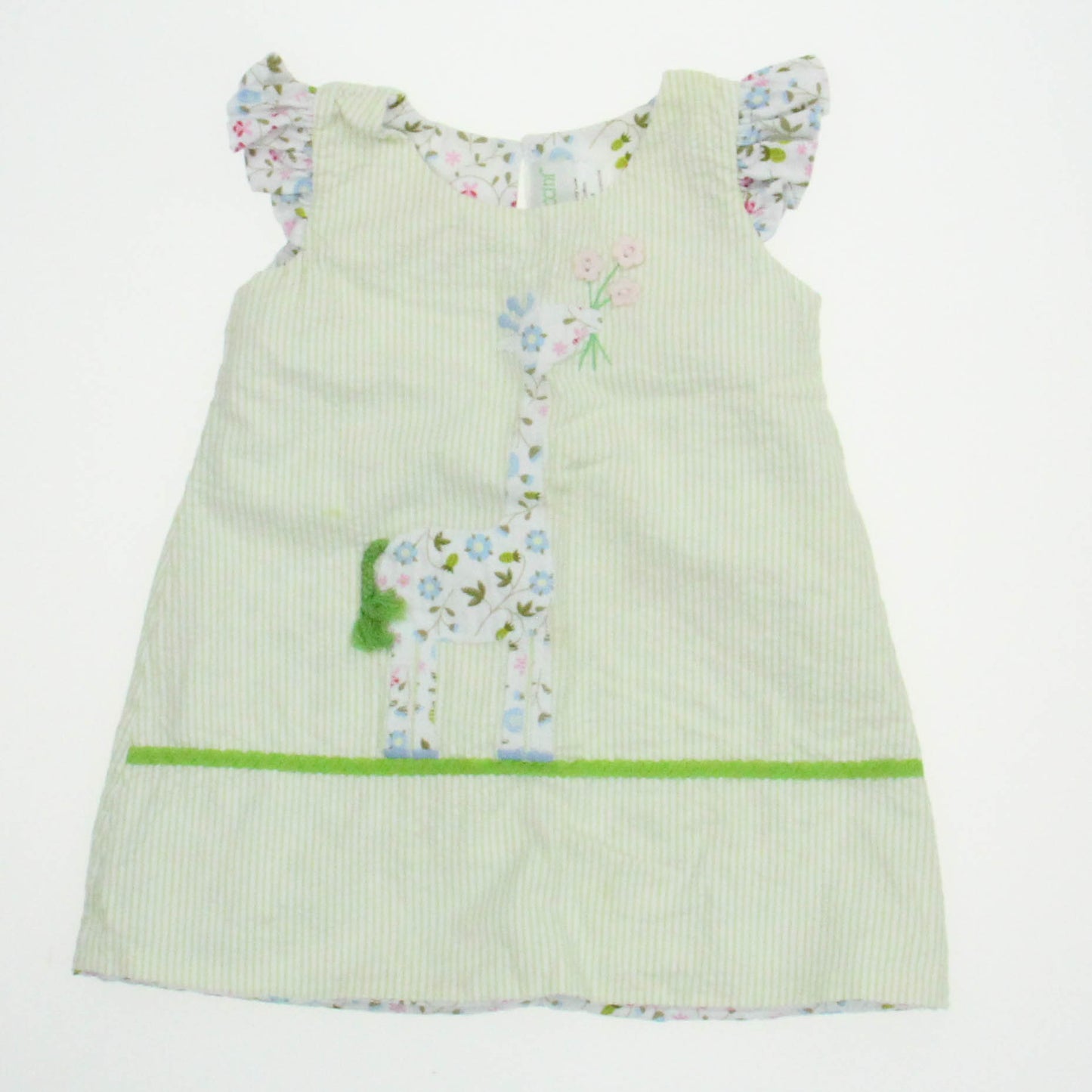 Zuccini Girls Green | White Dress Size: 18 Months Green | White