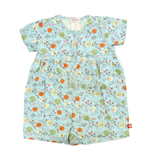 Zutano Girls Blue | Orange Floral Dress Size: 18 Months