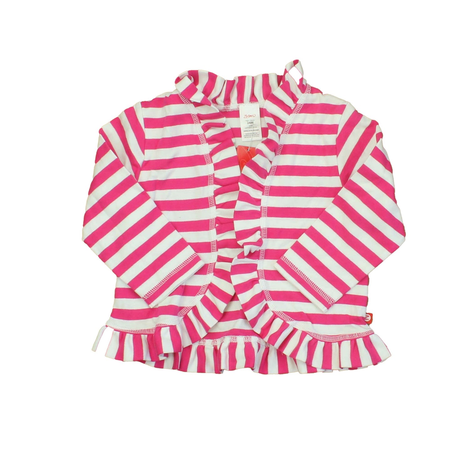 Zutano Girls Pink | White | Stripes Cardigan Size: 24 Months Pink | White | Stripes
