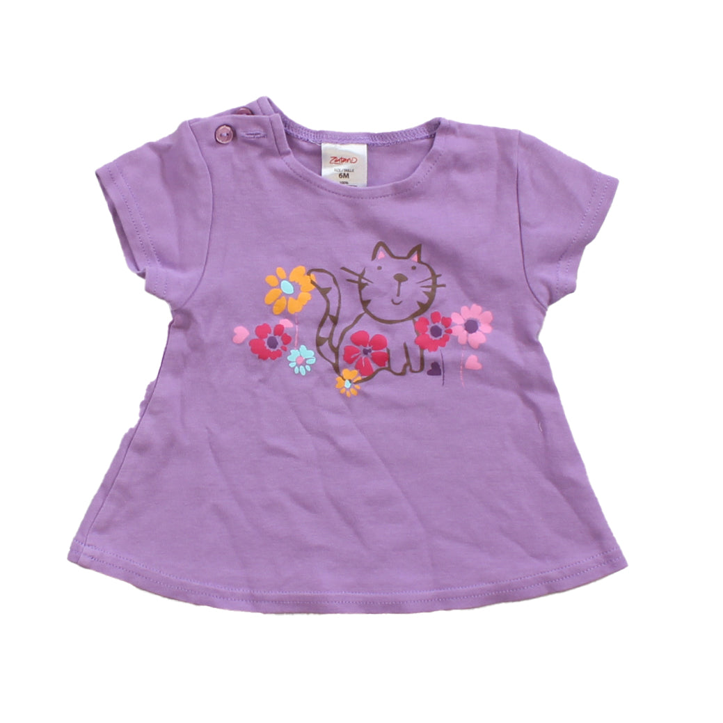 Zutano Girls Purple | Cat Dress Size: 6 Months Purple | Cat