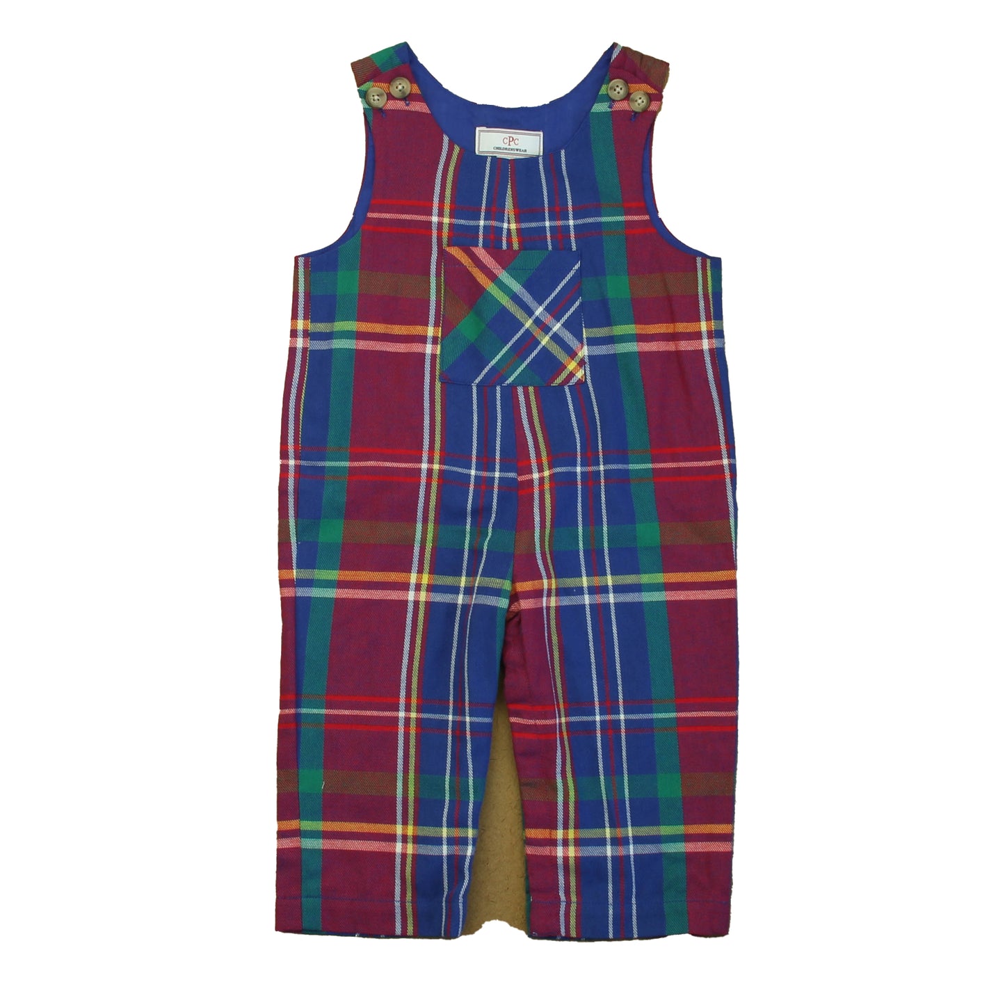 Classic Prep Boys Adirondack Plaid Romper Size: 9-12 Months