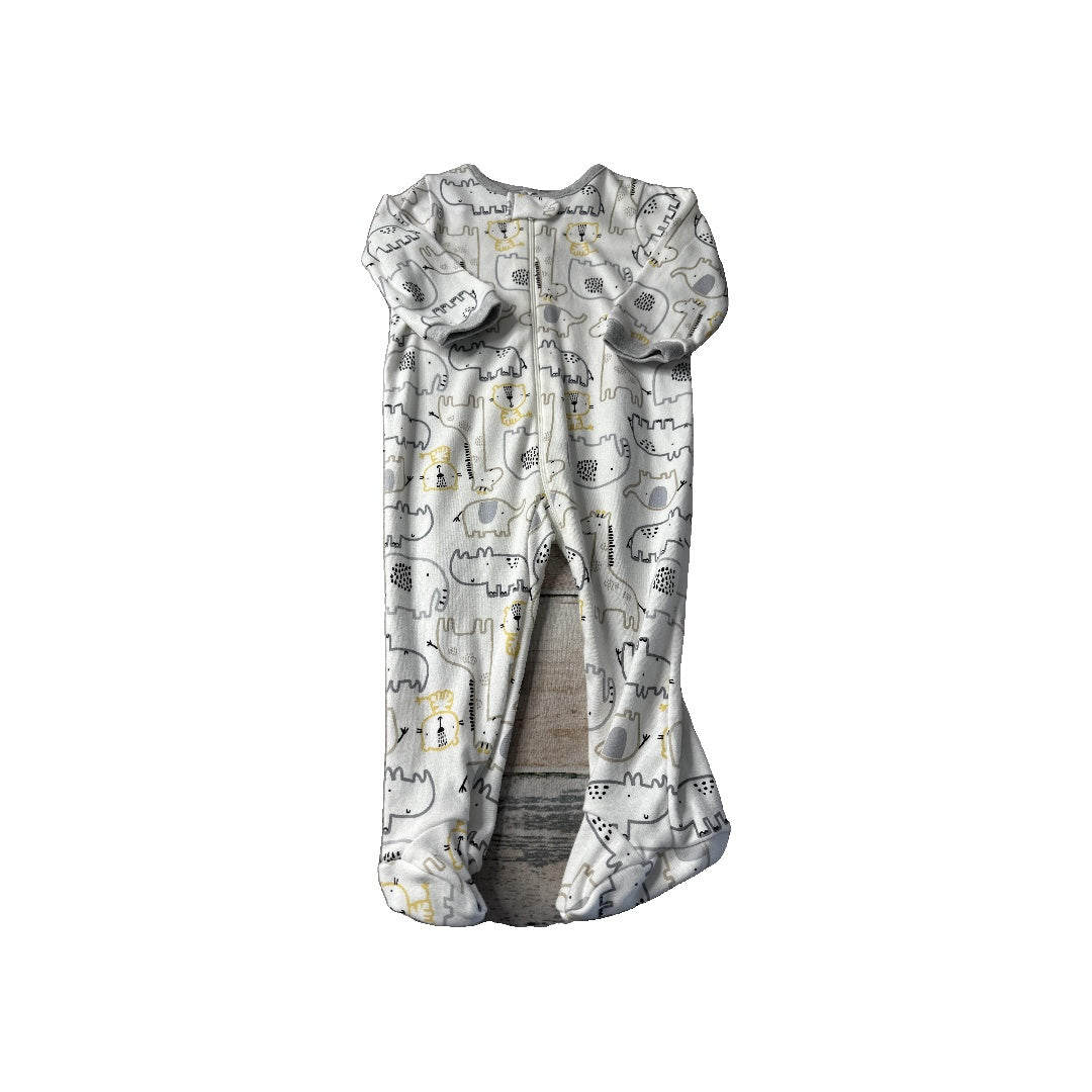 Gerber organic Boys animals | Grey | Yellow | Light Blue Pajamas Size: 6-9 months animals | Grey | Yellow | Light Blue