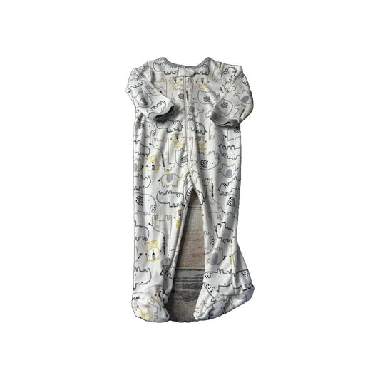 Gerber organic Boys animals | Grey | Yellow | Light Blue Pajamas Size: 6-9 months animals | Grey | Yellow | Light Blue