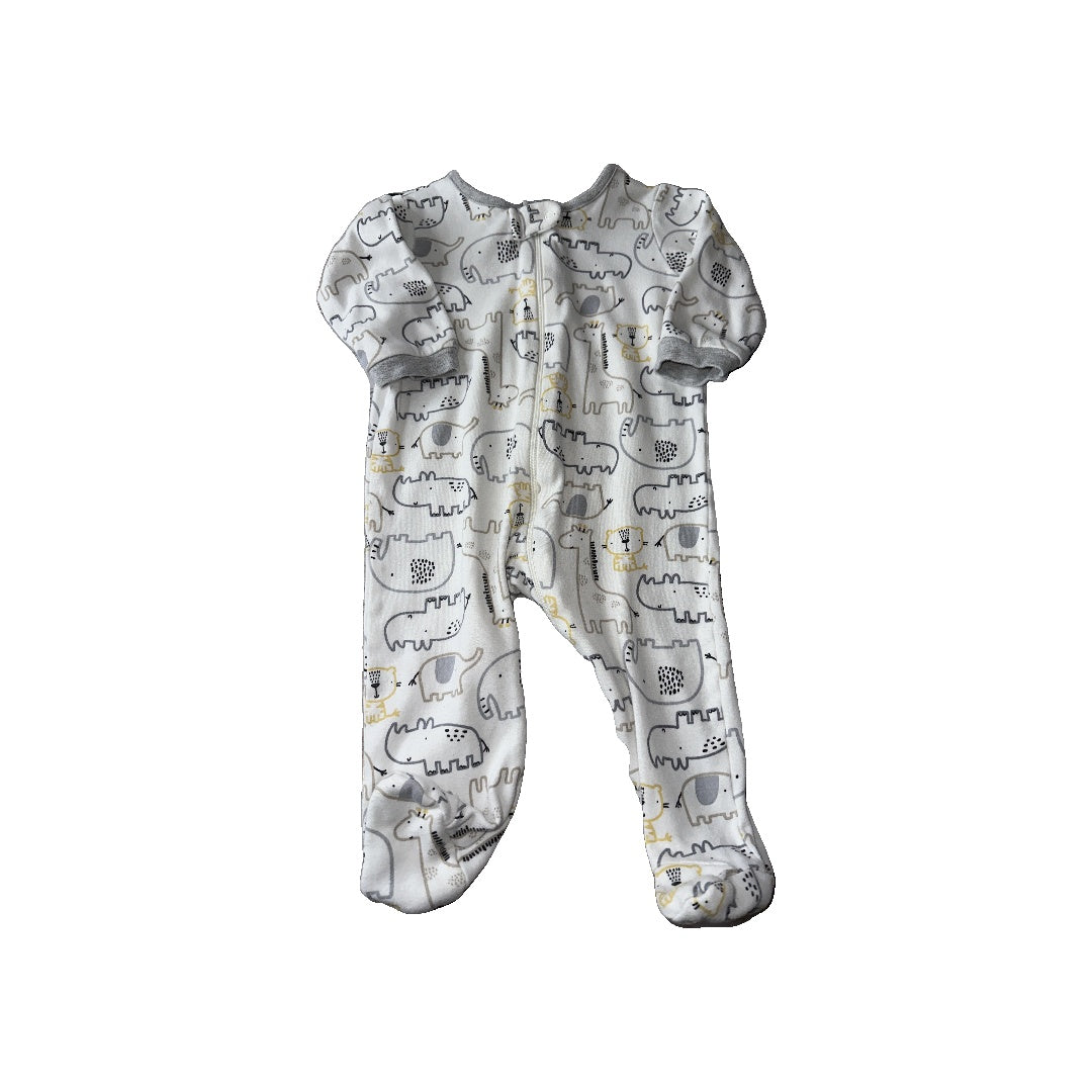 Gerber organic Boys animals | Grey | Yellow | Light Blue Pajamas Size: 6-9 months animals | Grey | Yellow | Light Blue