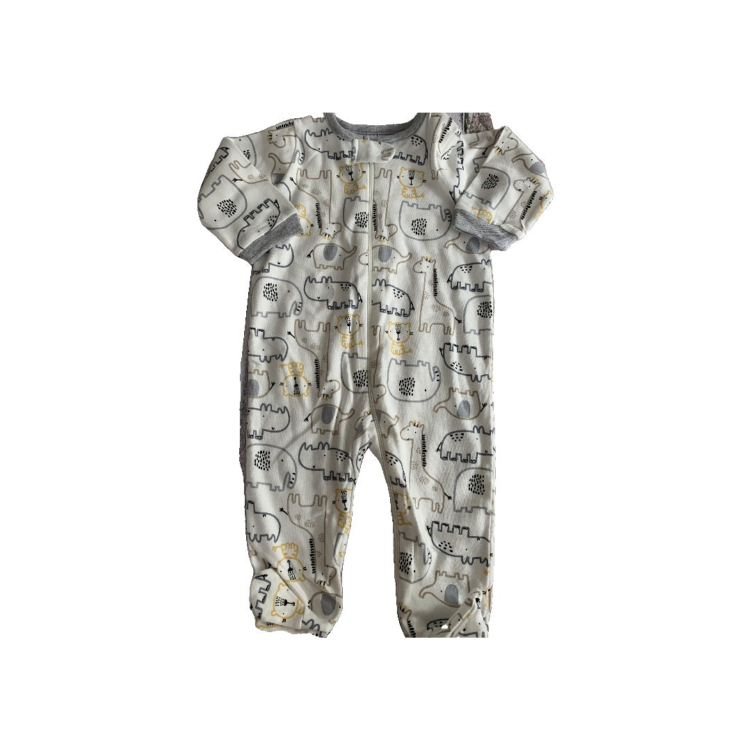 Gerber organic Boys animals | Grey | Yellow | Light Blue Pajamas Size: 6-9 months animals | Grey | Yellow | Light Blue