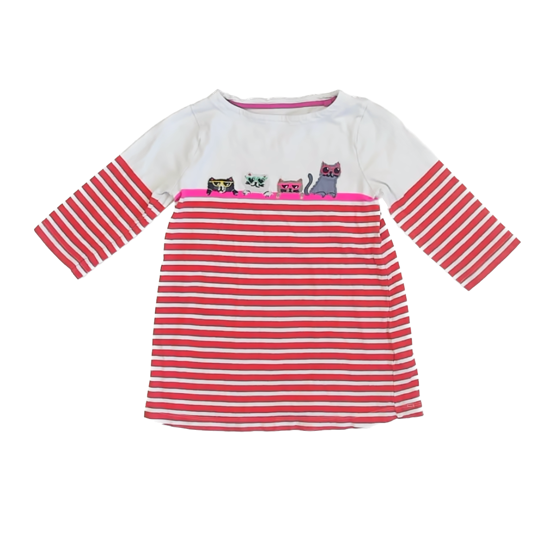 Boden Girls Applique Cats Long Sleeve Shirt Size: 6-7 Years Applique Cats