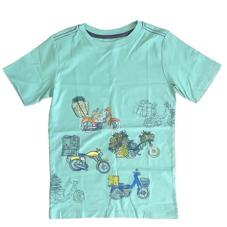 Tea Collection Boys Aqua Bicycles T-Shirt Size: 10 Years Aqua Bicycles