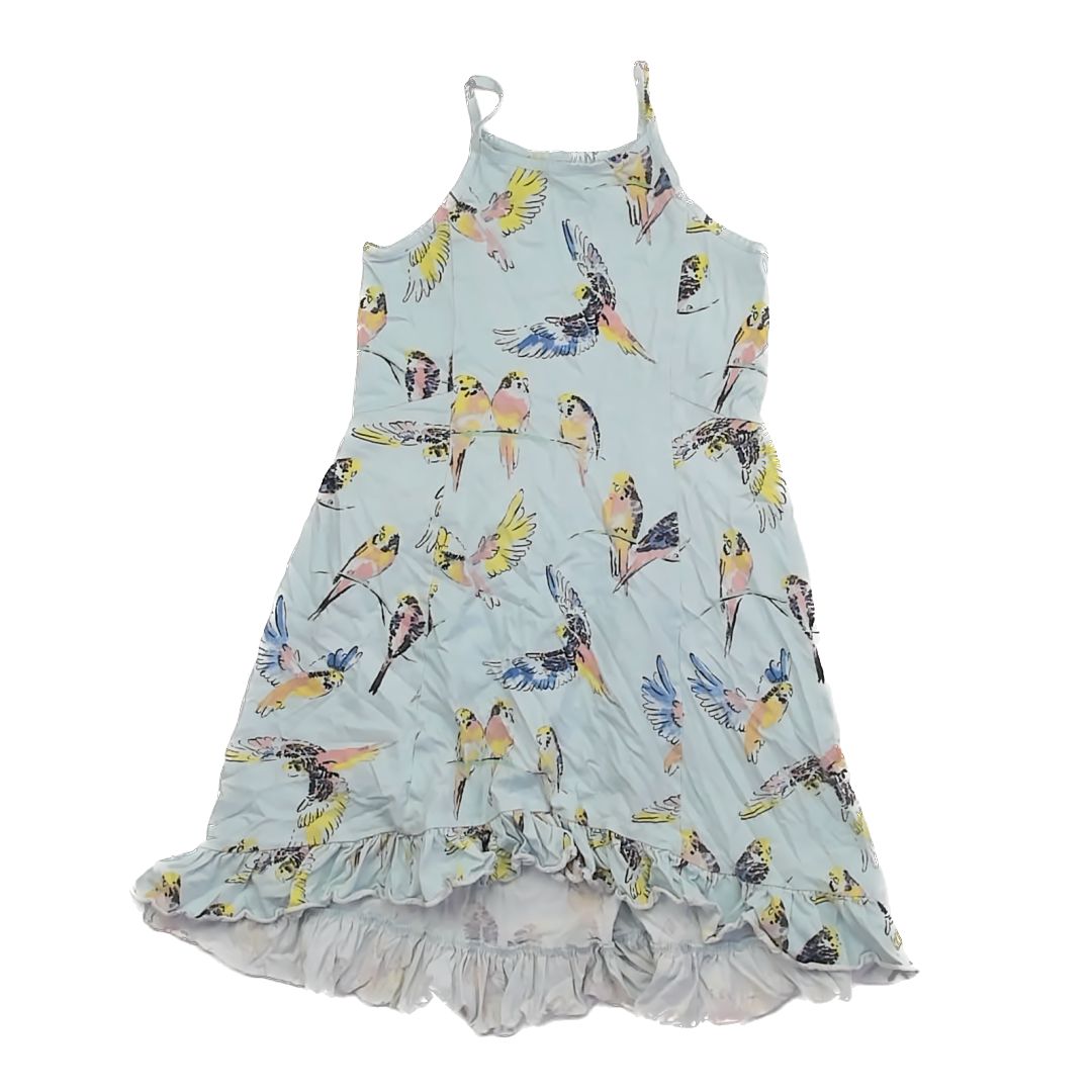 Tea Collection Girls Aqua Birds Sun Dress Size: 8 Years Aqua Birds
