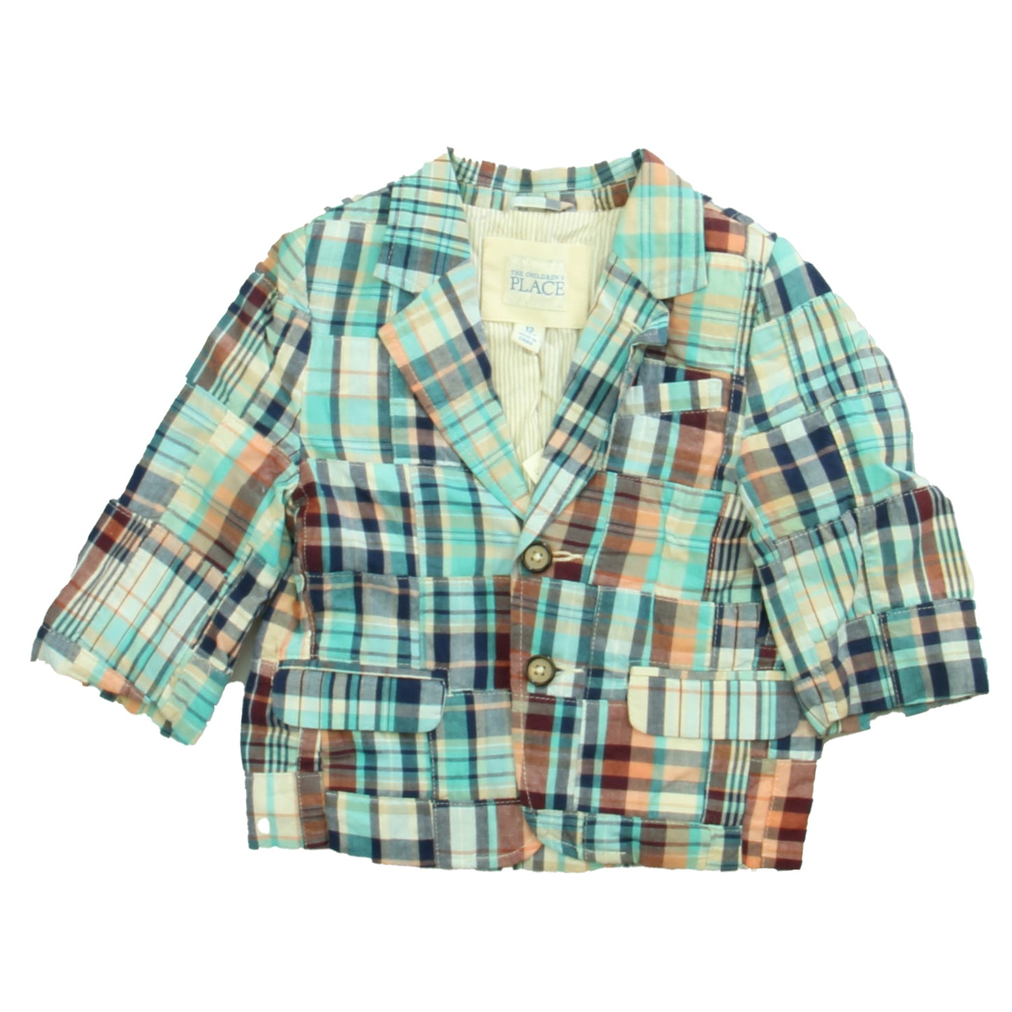The Children's Place Boys Aqua | Brown Sports Coat Size: 12 Months Aqua | Brown