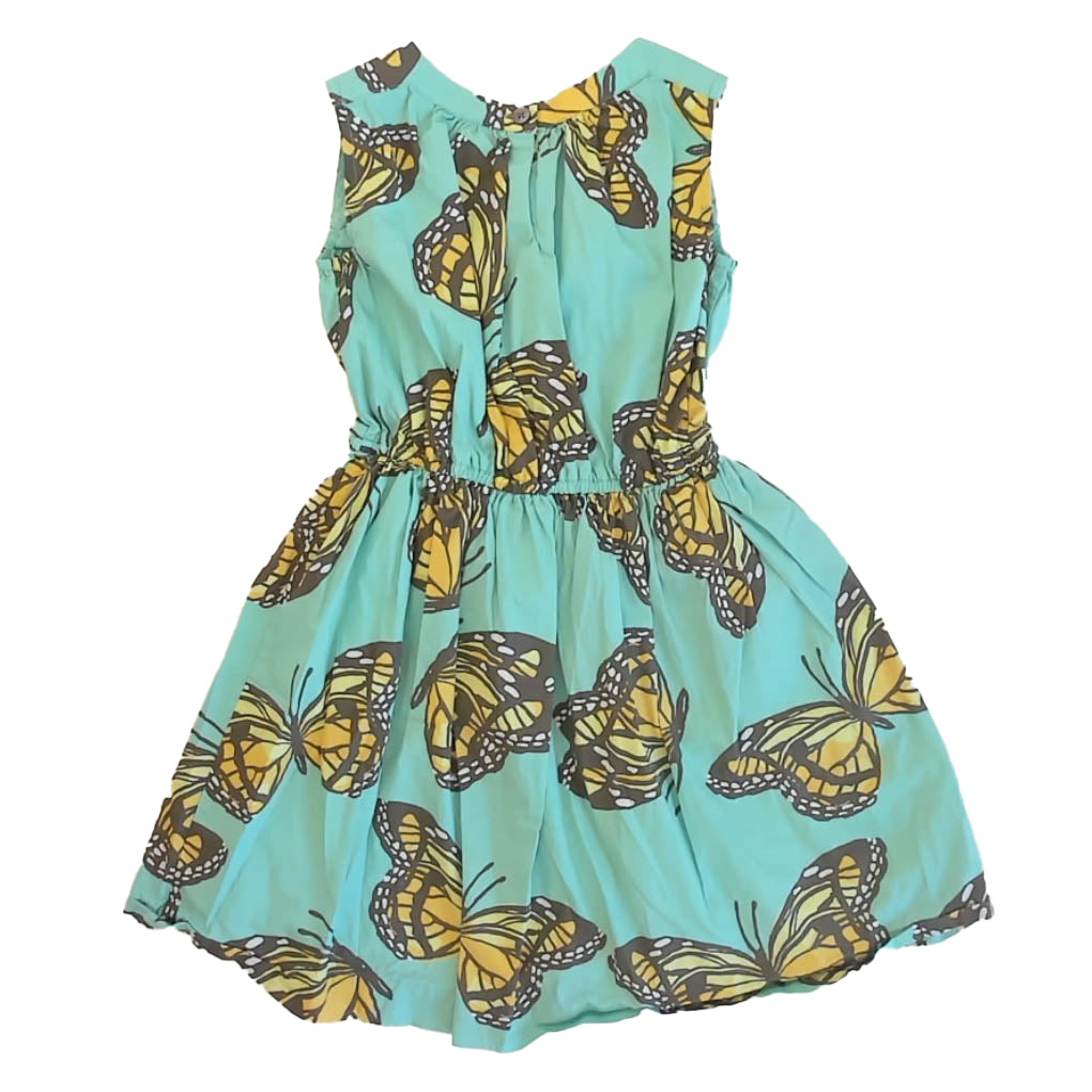 Tea Collection Girls Aqua Butterflies Dress Size: 10 Years Aqua Butterflies