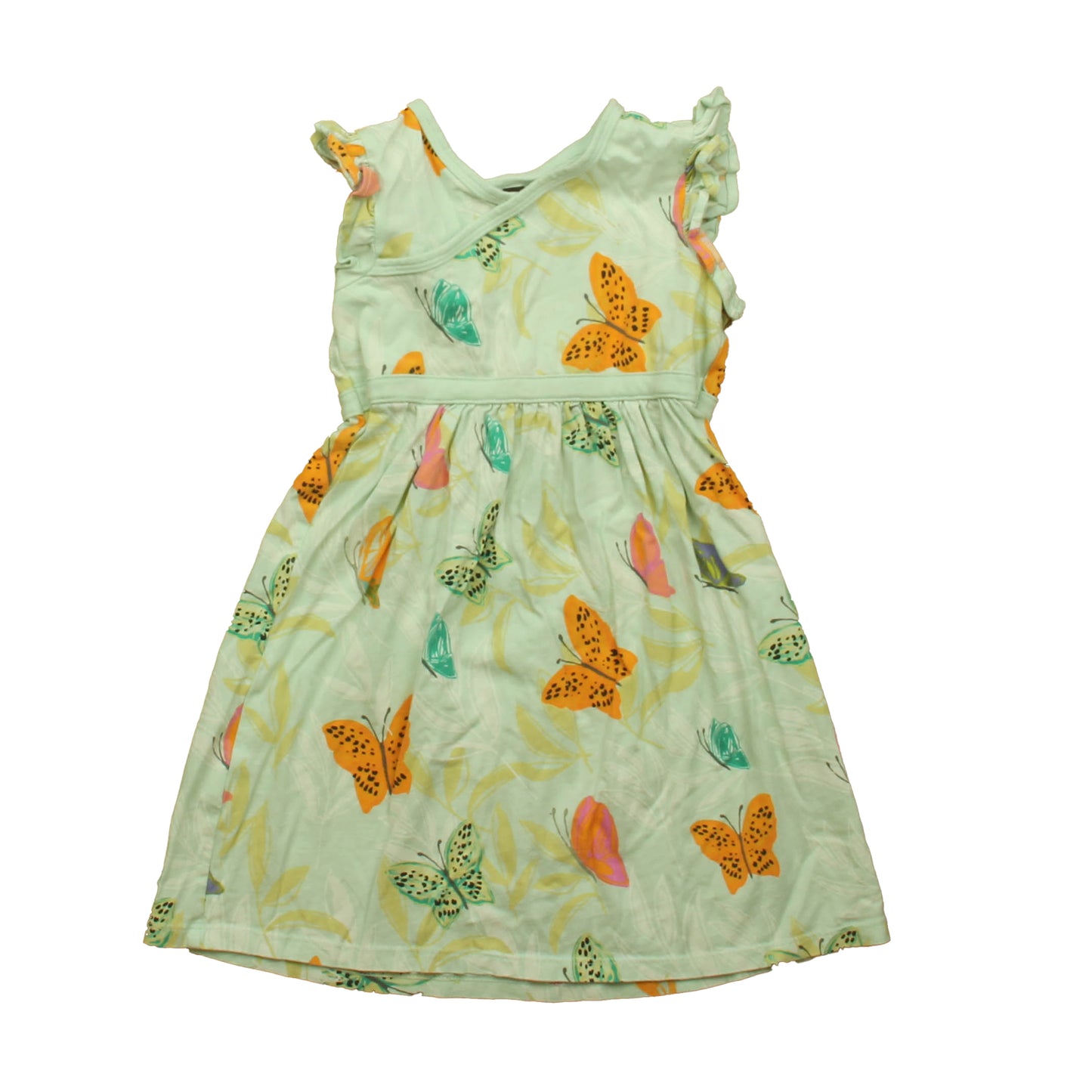 Tea Collection Girls Aqua Butterfly Dress Size: 4T Aqua Butterfly