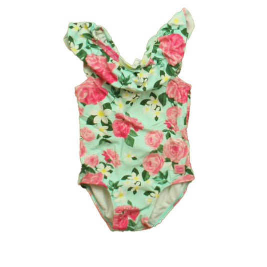 Ruffle Butts Girls Aqua Floral 1-piece Swimsuit Size: 18-24 Months Aqua Floral