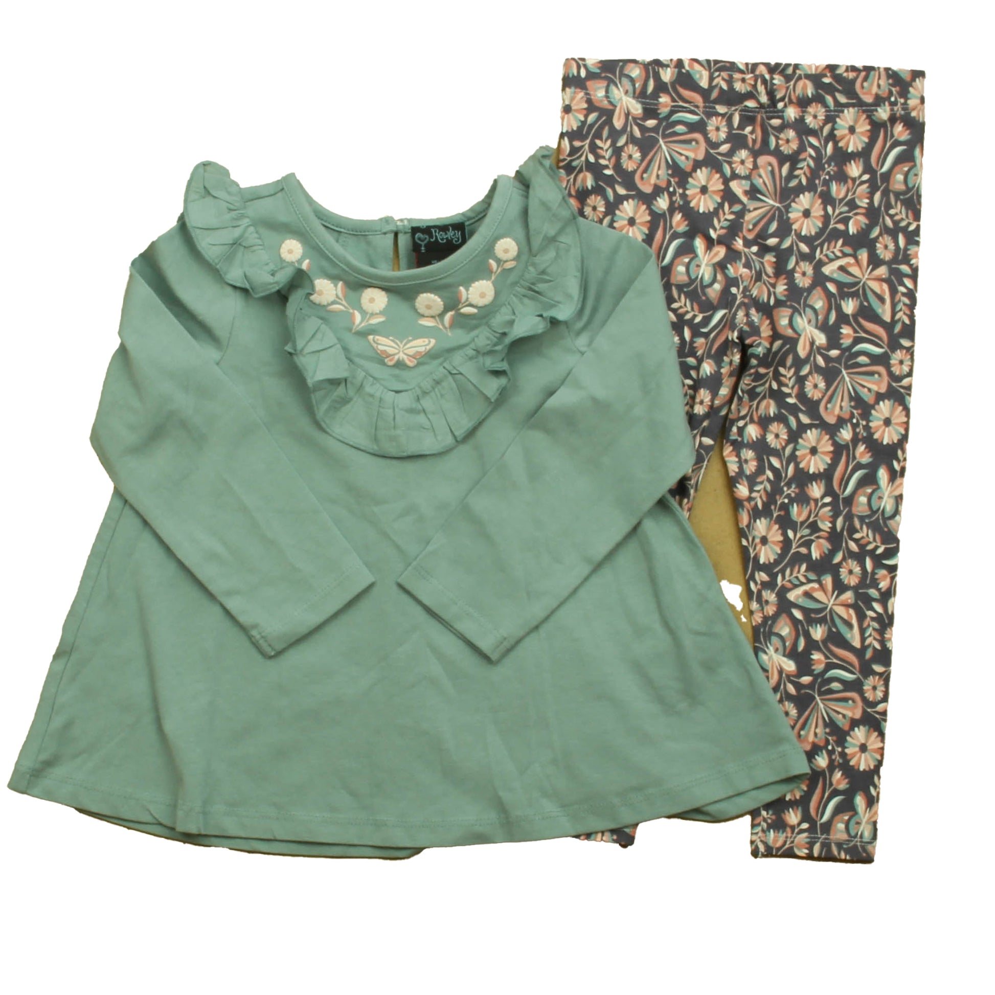 Cynthia Rowley Girls Aqua Floral Apparel Sets Size: 24 Months Aqua Floral
