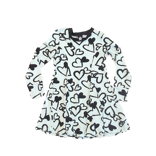 Pixie Lane Girls Aqua Hearts Dress Size: 6 Years Aqua Hearts