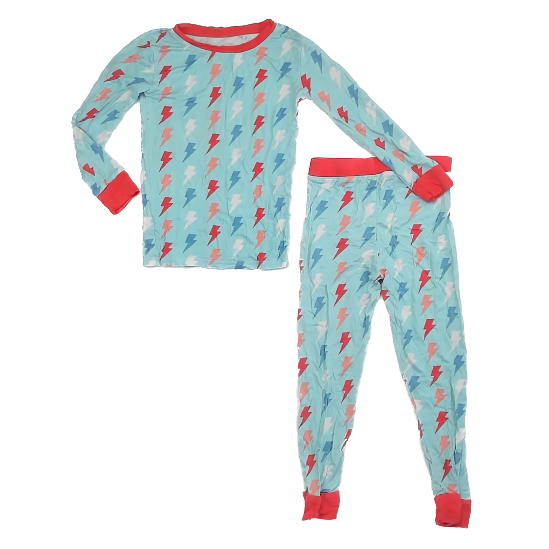 Unknown Brand Boys Aqua Lightning 2-piece Pajamas Size: 4-5T Aqua Lightning